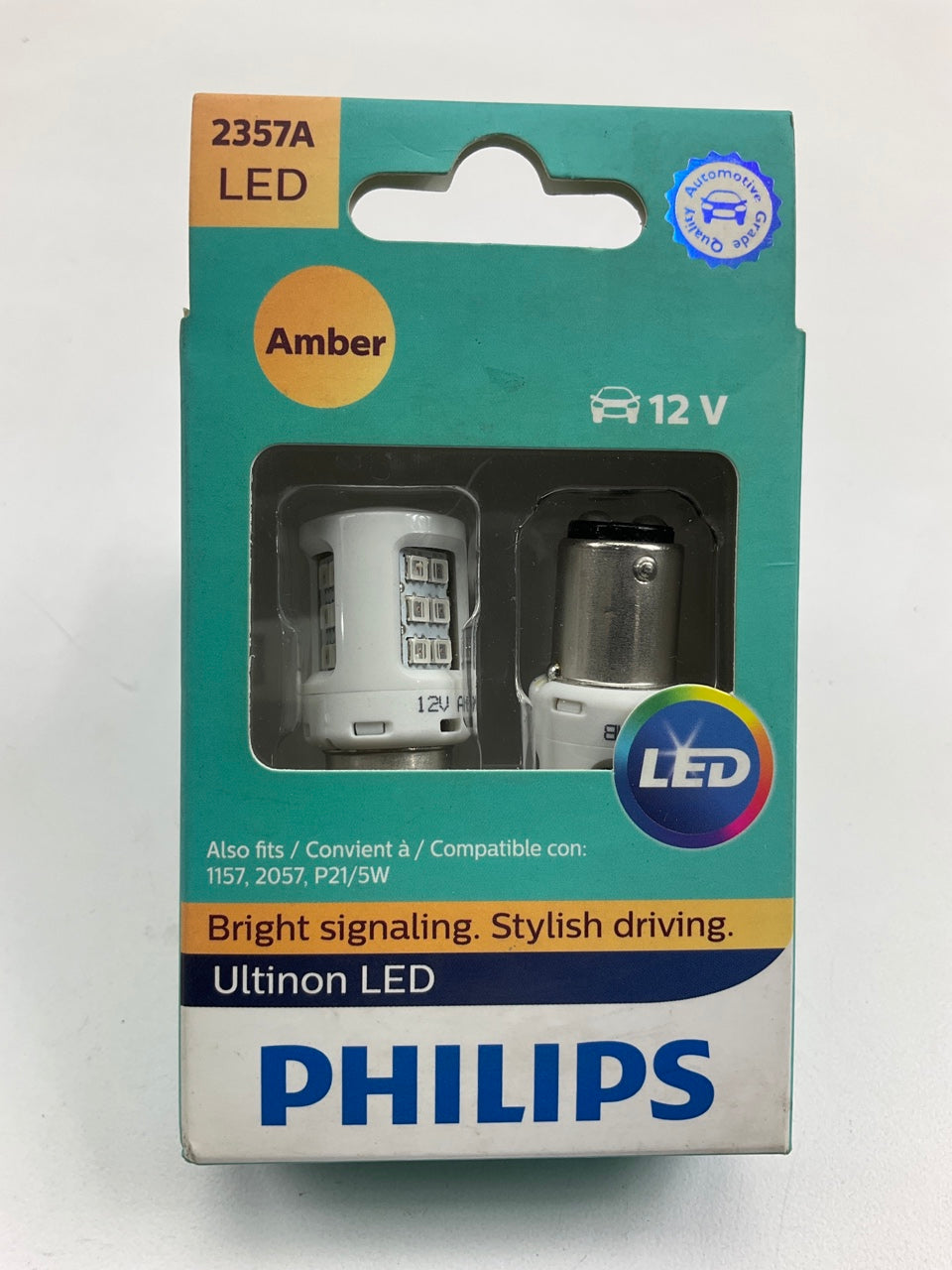 Philips 2357ALED Ultinon LED Amber Turn Signal Lamp Light Bulb 2357 - 2 PACK