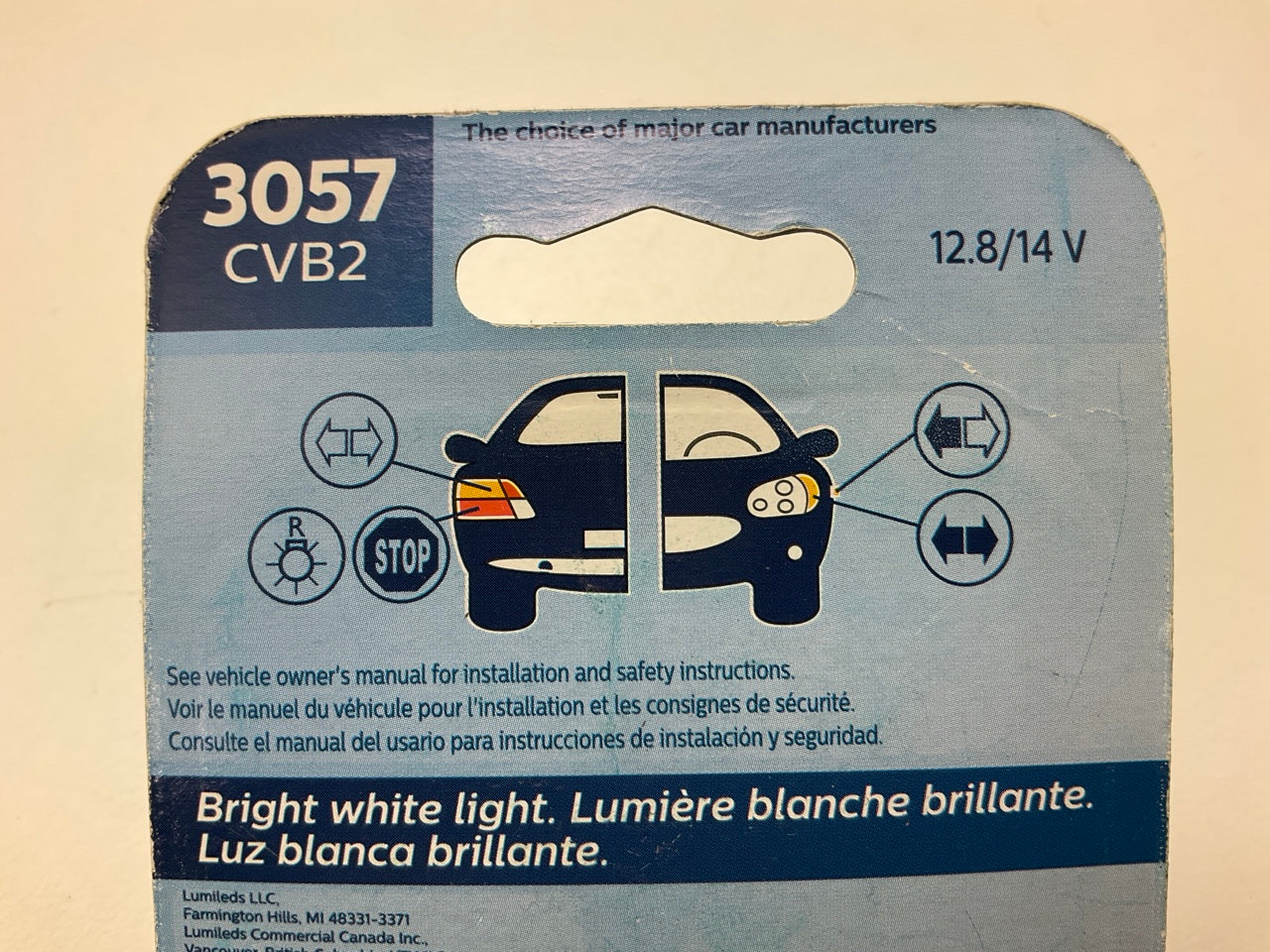 Philips 3057CVB2 Crystalvision Ultra Tail Lamp Light Bulb 3057 - 4 PACK