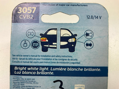 Philips 3057CVB2 Crystalvision Ultra Tail Lamp Light Bulb 3057 - 2 PACK