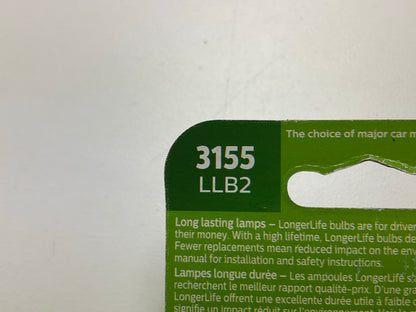 Philips 3155LLB2 Longerlife Back Up Lamp Light Bulb 3155 - 4 Bulbs Total