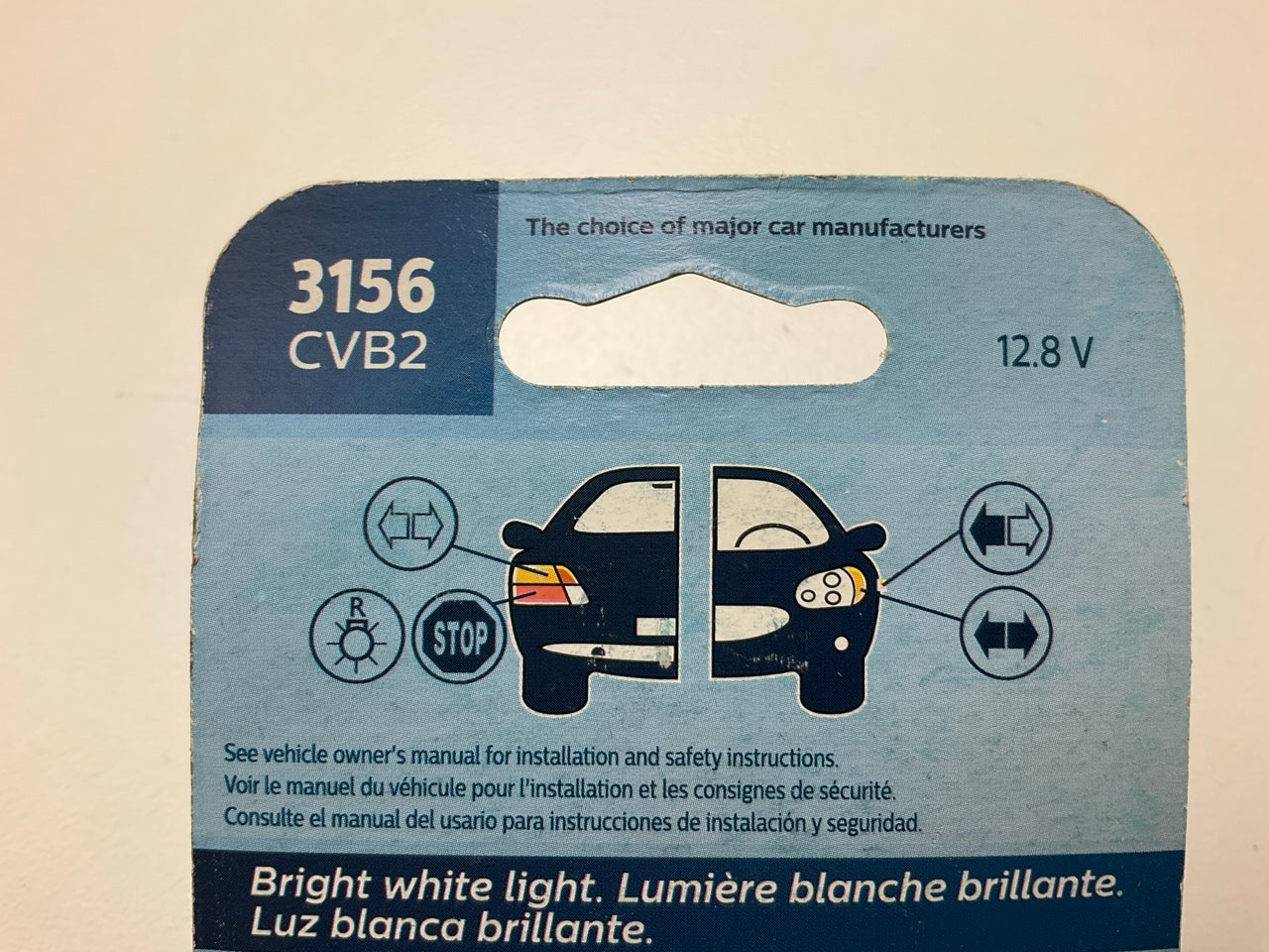 Philips 3156CVB2 Crystalvision Ultra  Back Up Lamp Light Bulb 3156 - 4 PACK