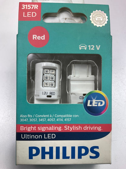 Philips 3157RLED Ultinon LED RED Brake Lamp Light Bulb 3157 - 2 PACK