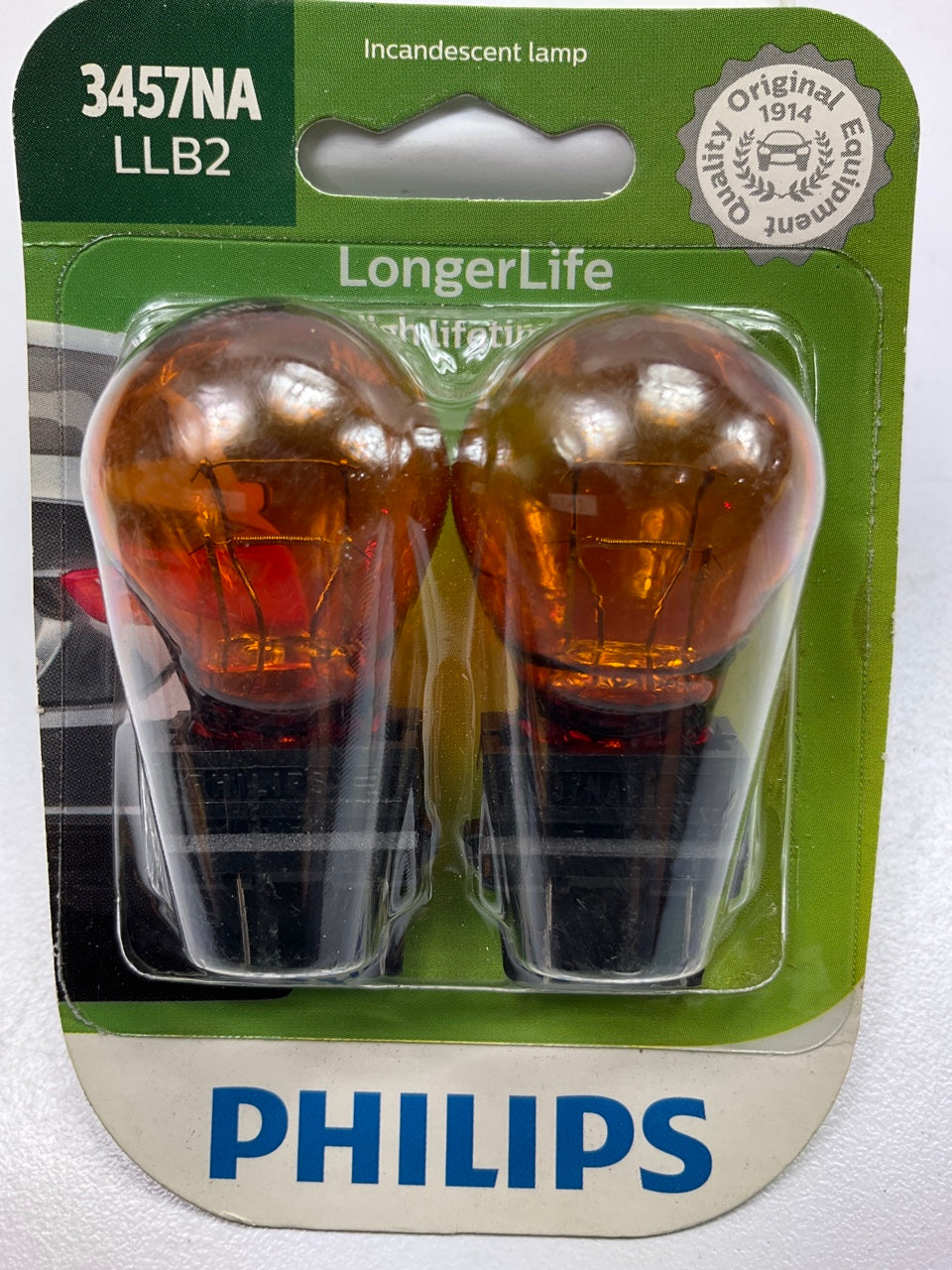 Philips 3457NALLB2 Longerlife Amber Turn Signal Lamp Light Bulb 3457NA - 2 PACK