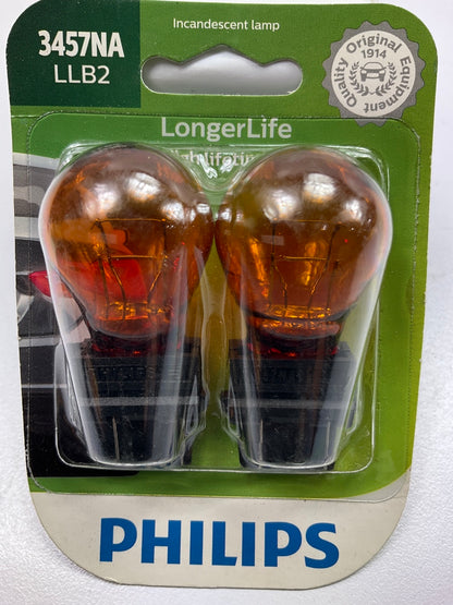 Philips 3457NALLB2 Longerlife Amber Turn Signal Lamp Light Bulb 3457NA - 2 PACK