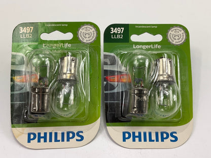 Philips 3497LLB2 LongerLife Turn Signal Lamp Light Bulb 3497 - 4 Bulbs Total