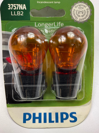Philips 3757NALLB2 Longerlife Amber Turn Signal Light Lamp Bulb 3757 - 2 PACK