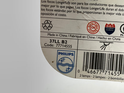 Philips 37LLB2 LongerLife Instrument Panel Lamp Light Bulb 37 - 2 PACK