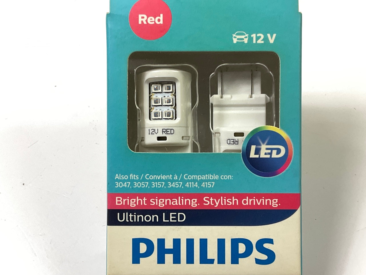 Philips 4057RLED Ultinon LED RED Brake Tail Light Bulb 4057 - 2 PACK