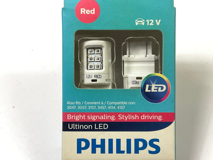Philips 4057RLED Ultinon LED RED Brake Tail Light Bulb 4057 - 2 PACK