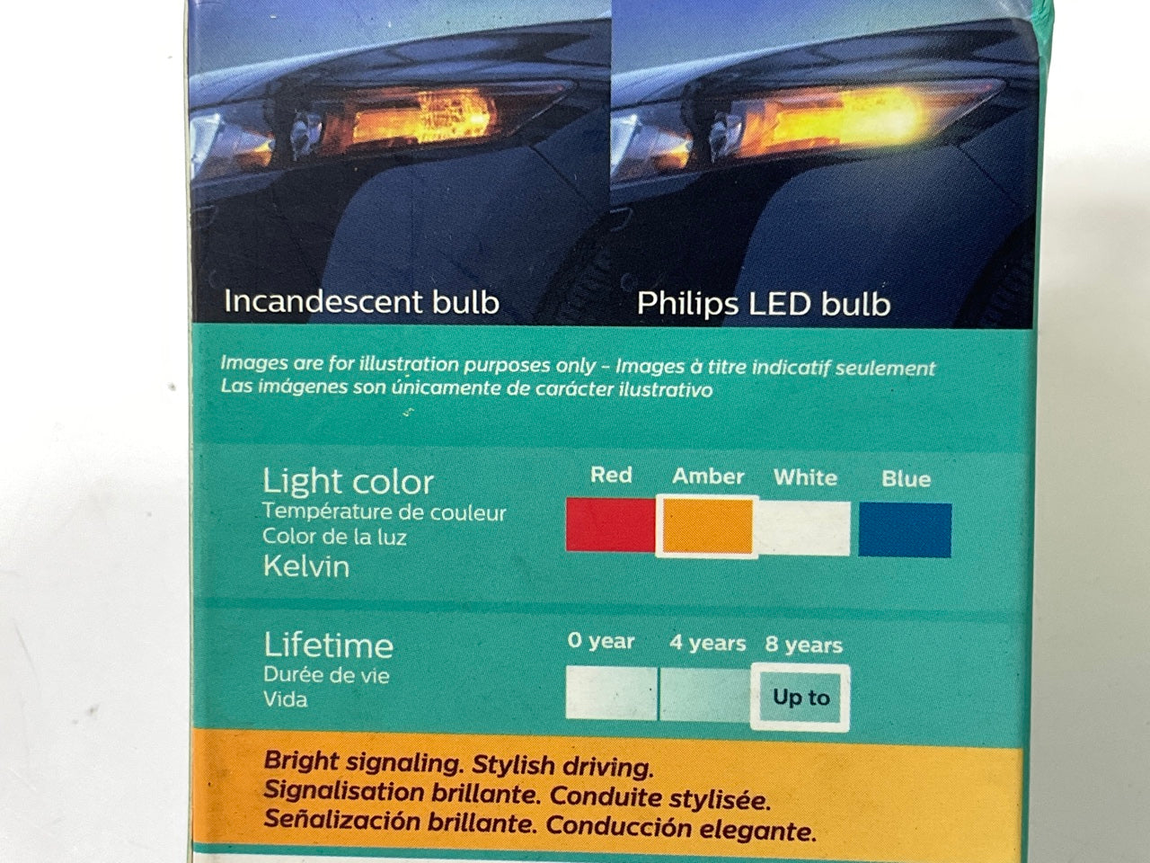 Philips 4114ALED Ultinon LED AMBER Daytime Running Lamp Light Bulb 4114 - 2 PACK