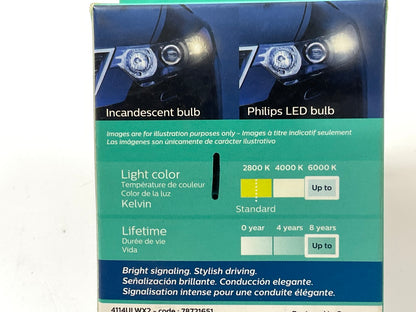 Philips 4114WLED Ultinon LED WHITE Daytime Running Lamp Light Bulb 4114 - 2 PACK