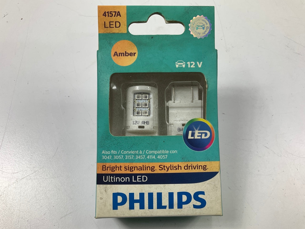Philips 4157ALED AMBER Ultinon LED Turn Signal L Amp Light Bulb 4157 - 2 PACK