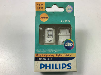Philips 4157ALED AMBER Ultinon LED Turn Signal L Amp Light Bulb 4157 - 2 PACK