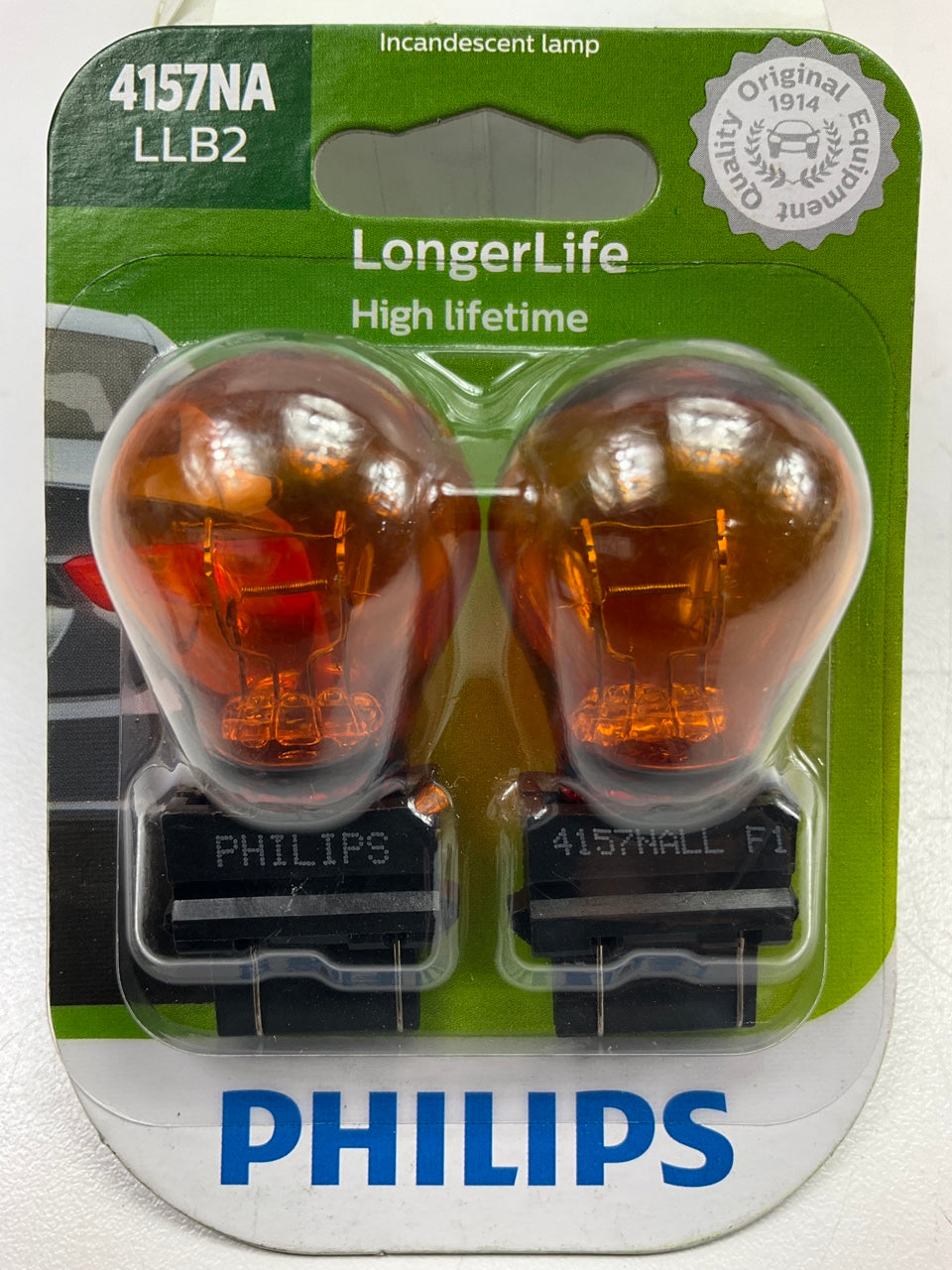 Philips 4157NALLB2 Longerlife Amber Turn Signal Lamp Light Bulb 4157 - 2 PACK