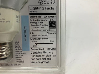 Phillips 420000 85-Watt Equivalent R40 Dimmable CFL Flood Light Bulb Soft White