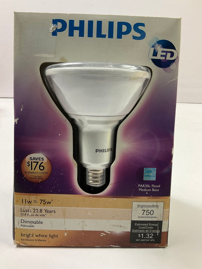 Philips 432930 Dimmable LED Light Medium Base Flood Light Bulb PAR30L 11W