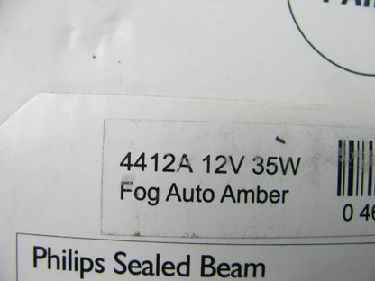 (2) Philips 4412A 12V 35W Amber Fog Sealed Beam Lamp Bulbs