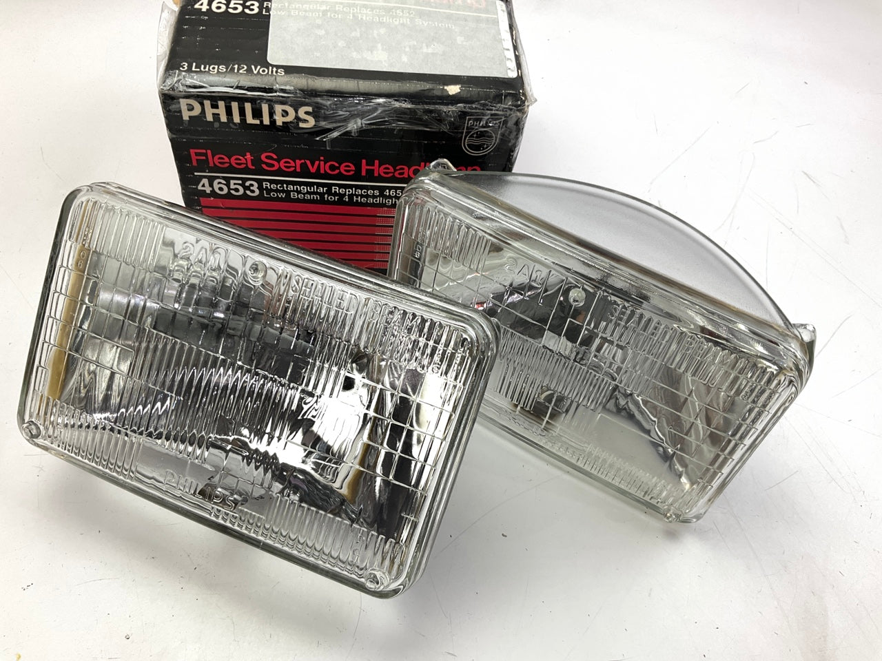 (2) Philips 4653 Headlight Head Light Lamp Headlamp Bulb, Replaces 4652