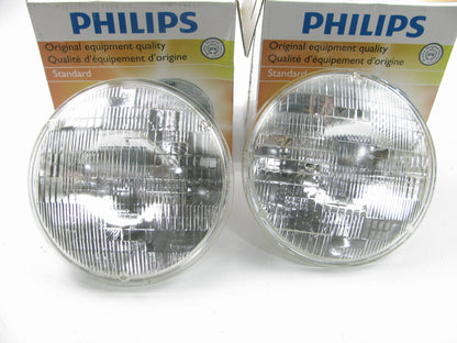 (2) Philips Standard Sealed Beam Headlight Lamp 4800C1 28V 50/40W