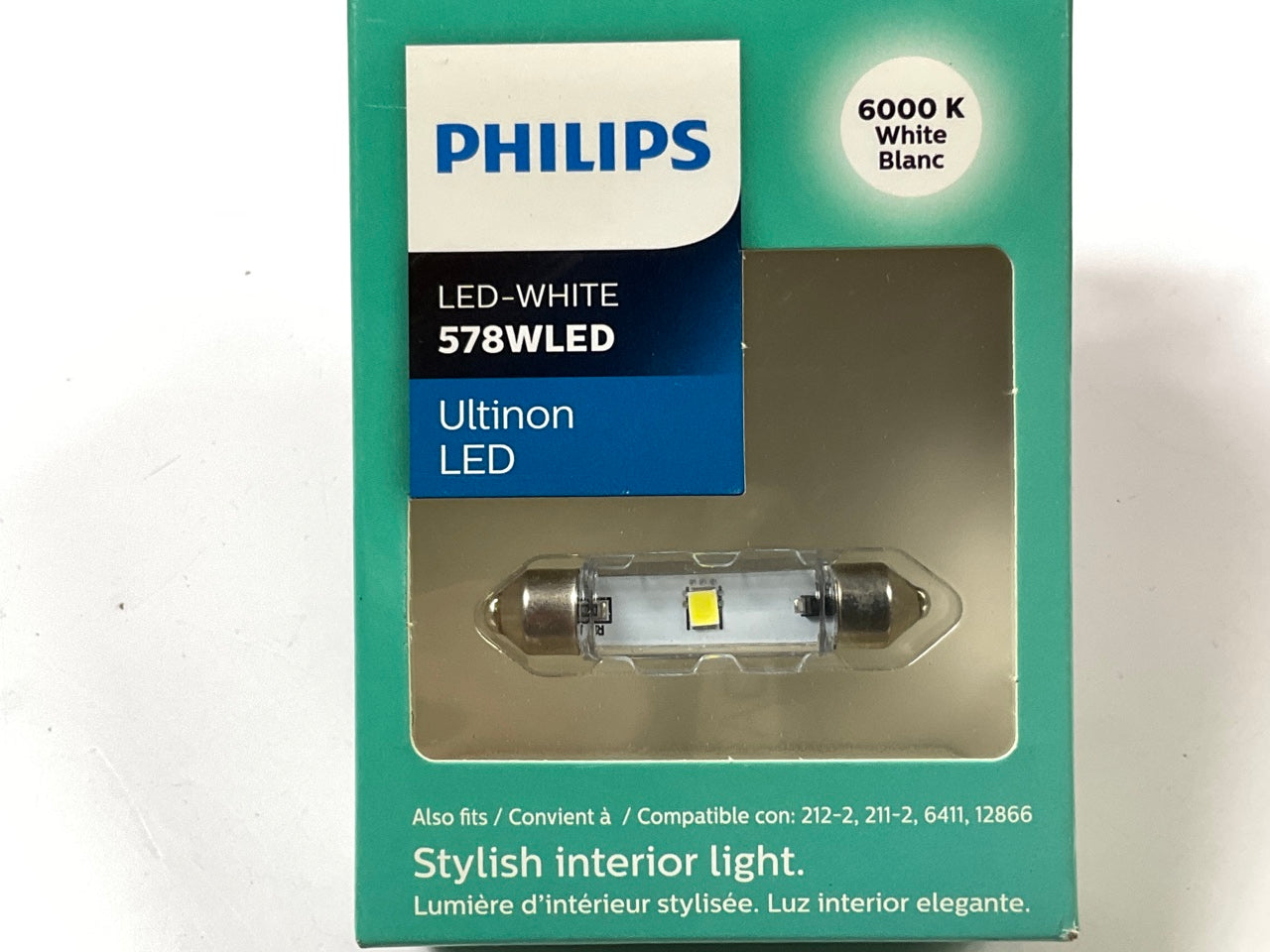 Philips 578WLED Ultinon LED WHITE Dome Lamp Light Bulb 578