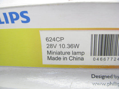 (10) Philips 624CP Miniature Light Bulbs 28V 10.36W