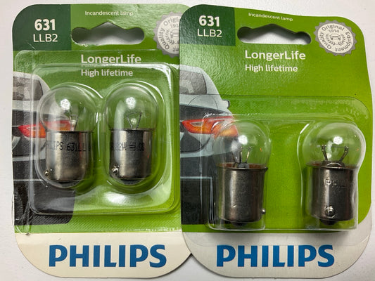 4 Bulbs Total - Philips 631LLB2 LongerLife Courtesy Lamp Light Bulbs # 631