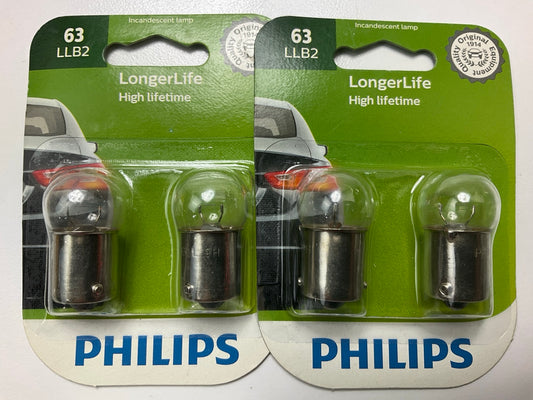 Philips 63LLB2 Longerlife License Lamp Light Bulb 63 - 4 Bulbs Total