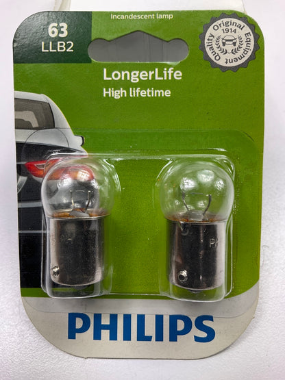 Philips 63LLB2 Longerlife License Lamp Light Bulb 63 - 2 PACK