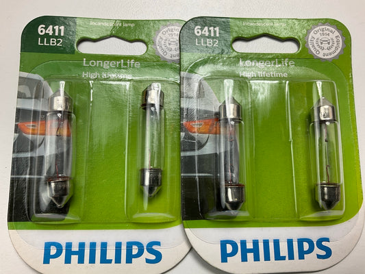 (2) Philips 6411LLB2 Longerlife Dome Lamp Light Bulb 6411 - 2 PACK