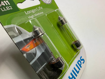 (2) Philips 6411LLB2 Longerlife Dome Lamp Light Bulb 6411 - 2 PACK