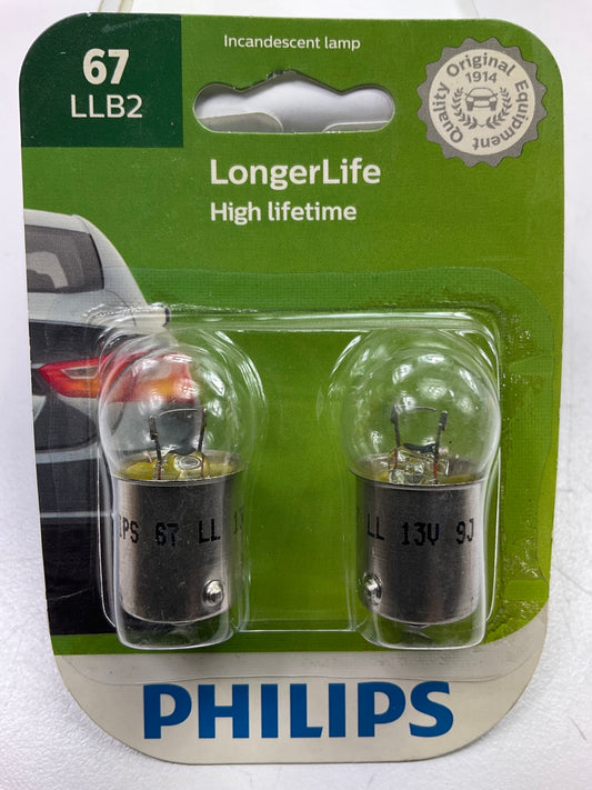 Philips 67LLB2 Longerlife License Plate Lamp Light Bulb 67 - 2 PACK