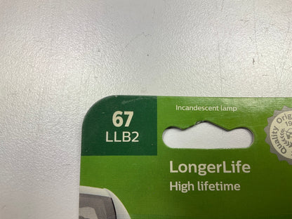 Philips 67LLB2 Longerlife License Plate Lamp Light Bulb 67 - 2 PACK
