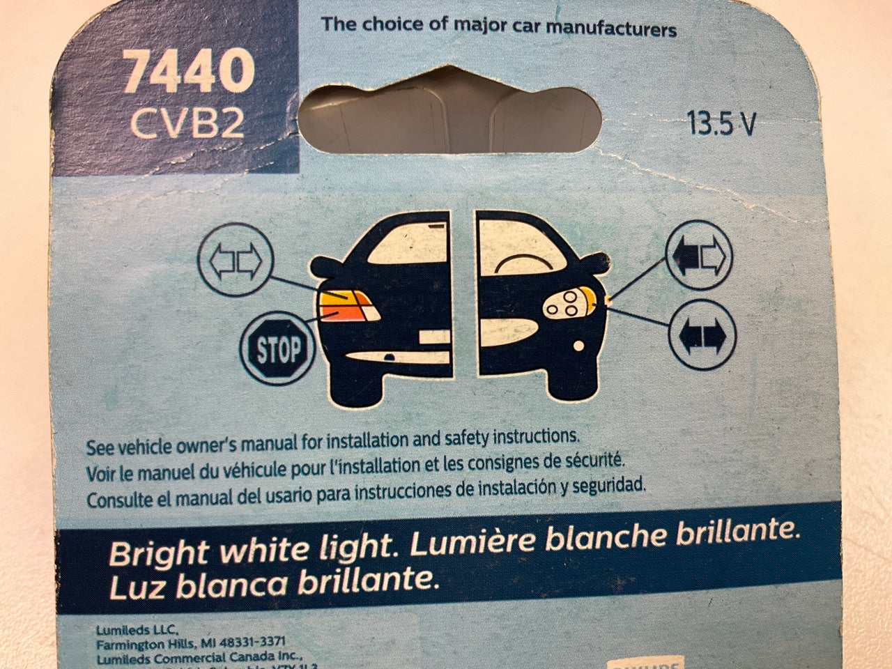 Philips 7440CVB2 Crystalvision Ultra Turn Signal Lamp Light Bulb 7440 - 2 Pack
