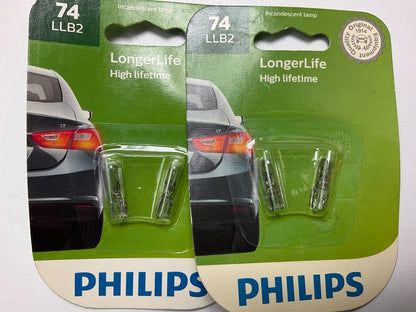 (2) Philips 74LLB2 Longerlife Instrument Panel Lamp Light Bulb 74 - 2 PACK