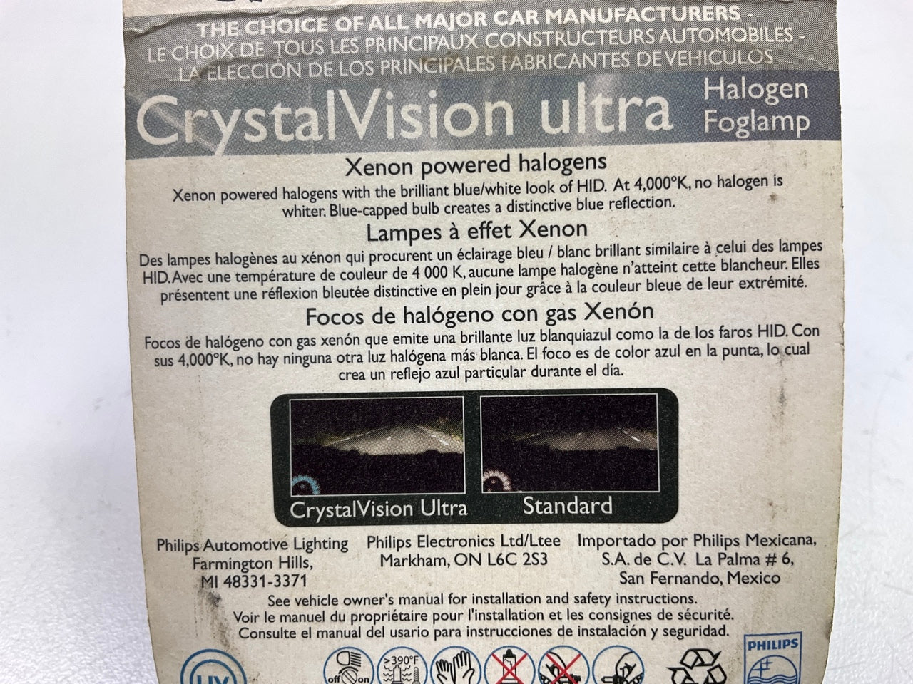 Philips 880CVB1 Crystalvision Fog Lamp Light Bulb 880