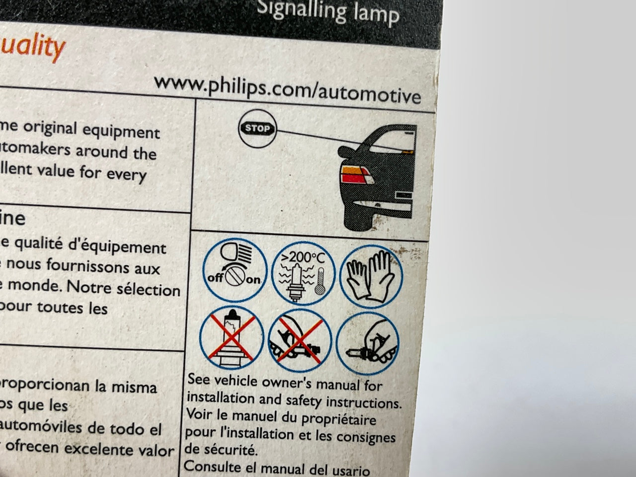Philips 891B1 Standard Single Blister Pack Center High Mount Stop Light Bulb 891