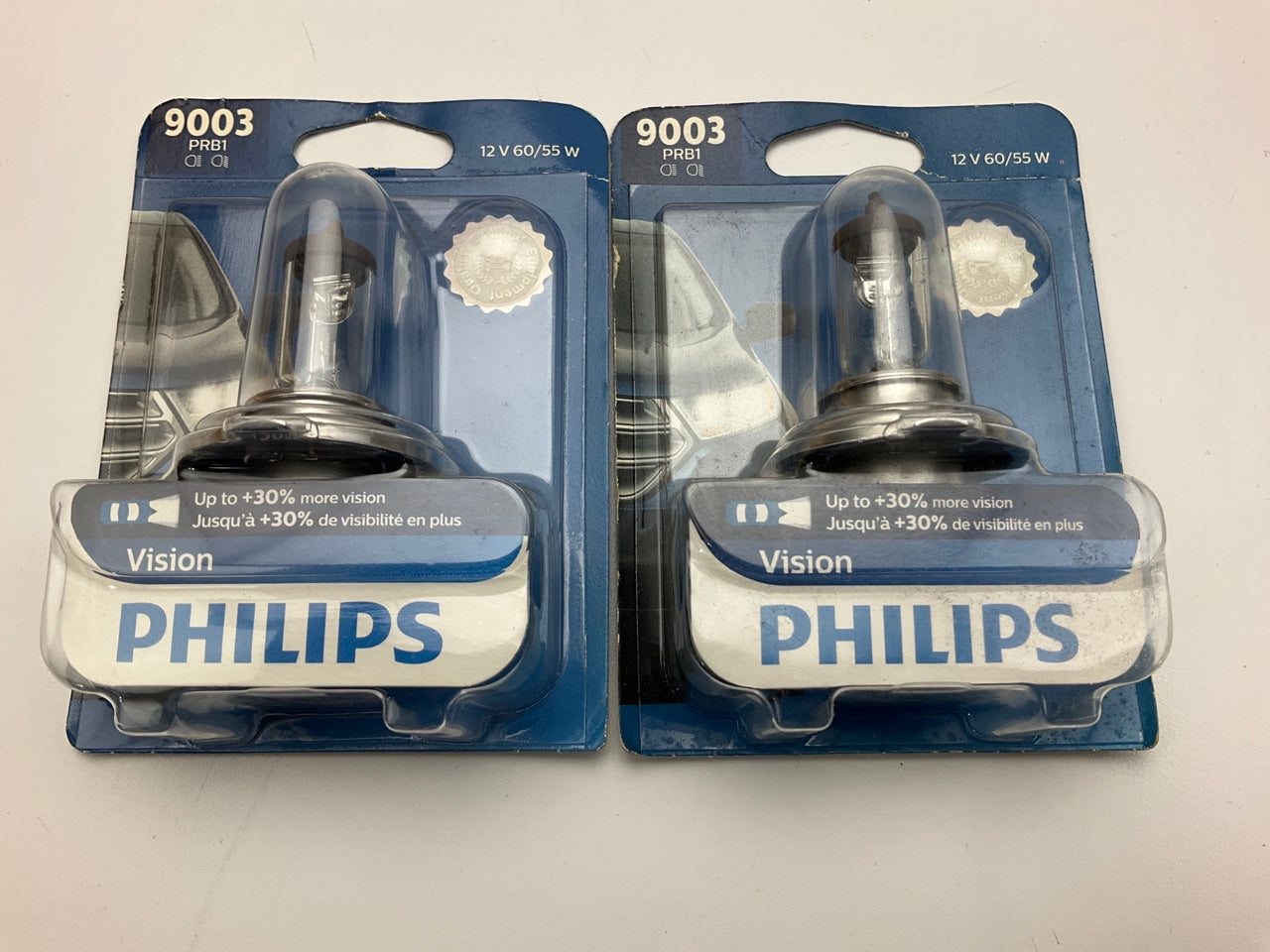 (2) Philips 9003PRB1 Vision Headlamp Headlight Lamp Light Bulb 9003