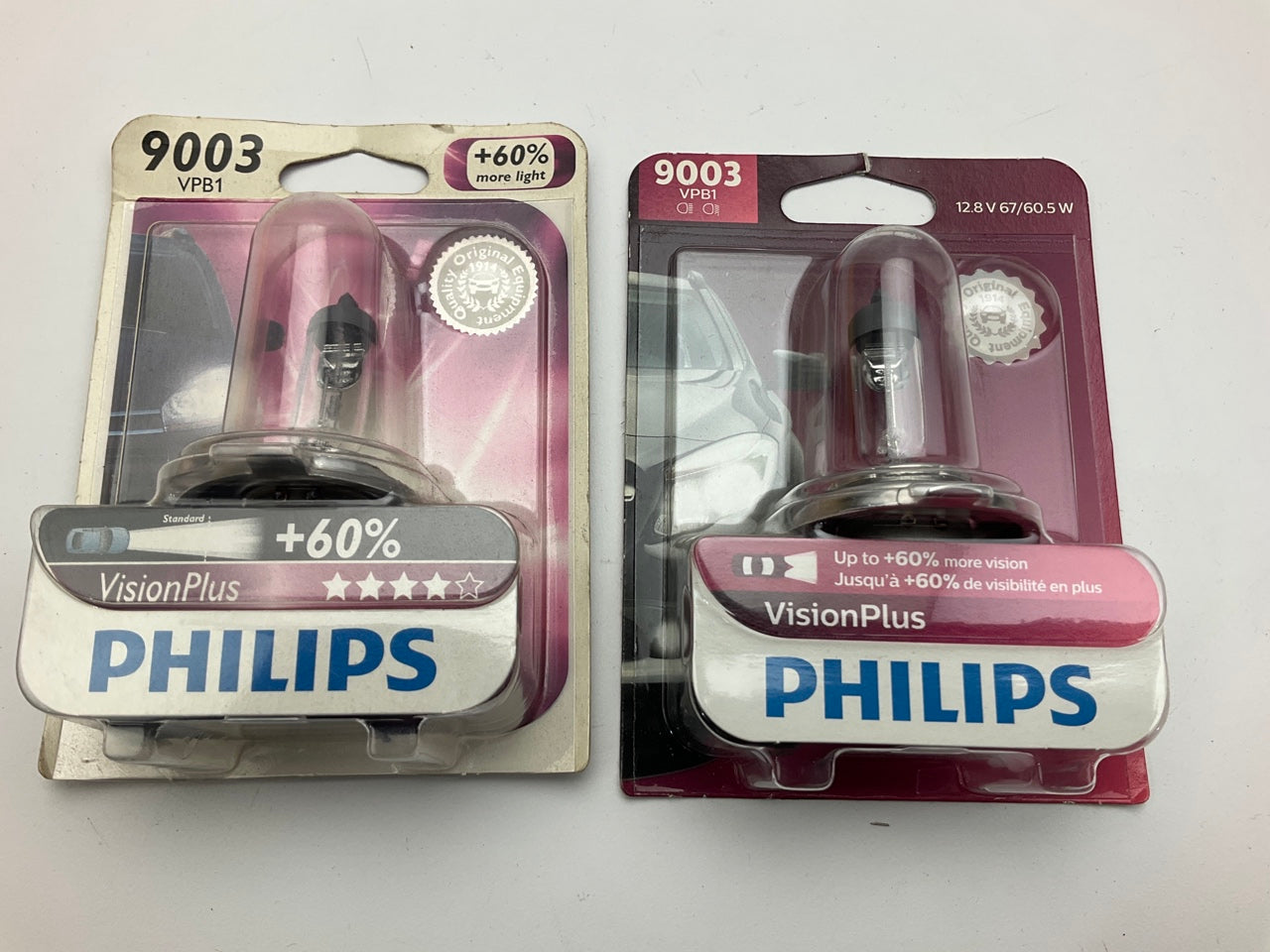 (2) Philips 9003VPB1 VisionPlus Headlamp Headlight Lamp Light Bulb 9003