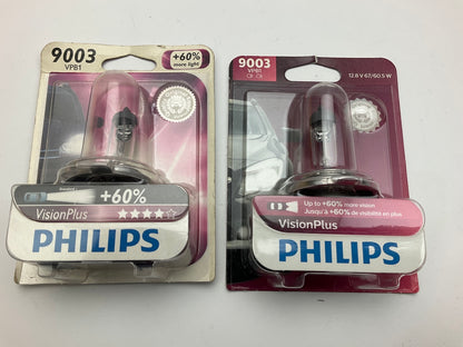 (2) Philips 9003VPB1 VisionPlus Headlamp Headlight Lamp Light Bulb 9003