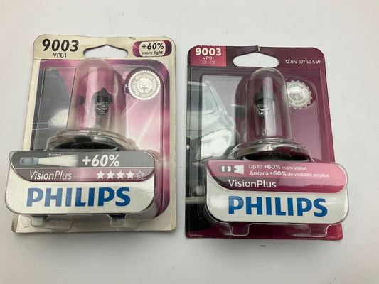 (2) Philips 9003VPB1 VisionPlus Headlamp Headlight Lamp Light Bulb 9003