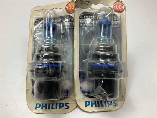 (2) Philips 9004CVB1 Crystalvision Headlight Headlamp Light Lamp Bulb, 9004