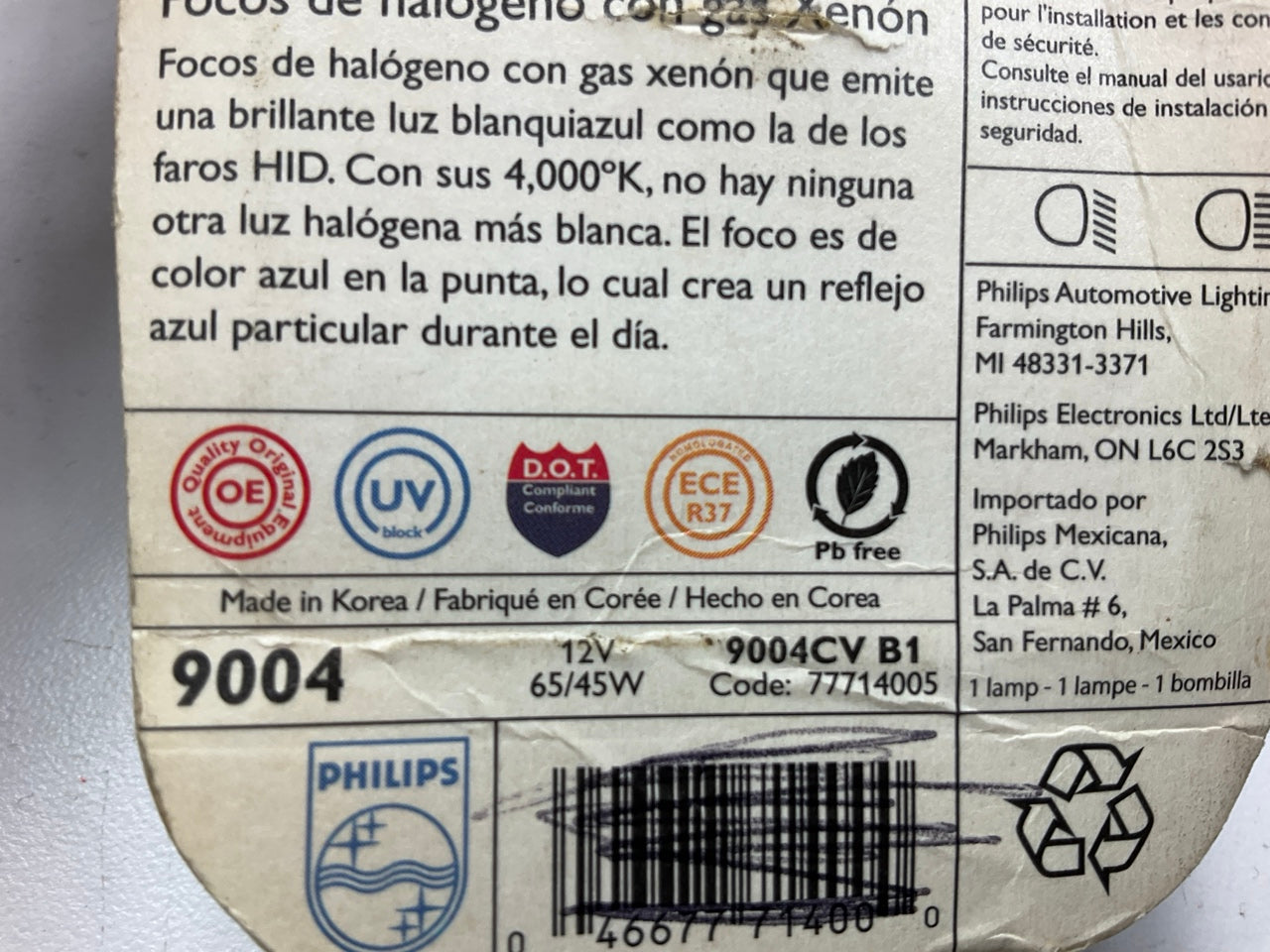(2) Philips 9004CVB1 Crystalvision Headlight Headlamp Light Lamp Bulb, 9004