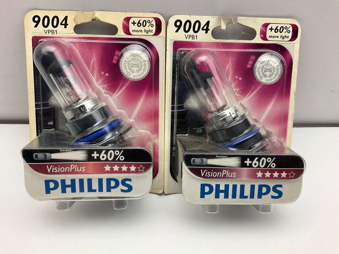 (2) Philips 9004VPB1 VisionPlus Headlamp Headlight Lamp Light Bulb 9004