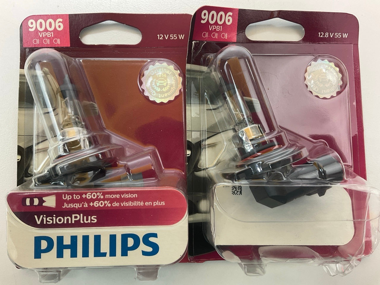 (2) Philips 9006VPB1 VisionPlus Headlamp Headlight Lamp Light Bulb 9006