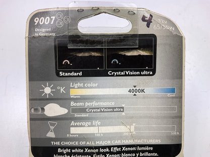 (2) Philips 9007CVB1 Crystalvision Headlight Lamp Bulb 12.8V