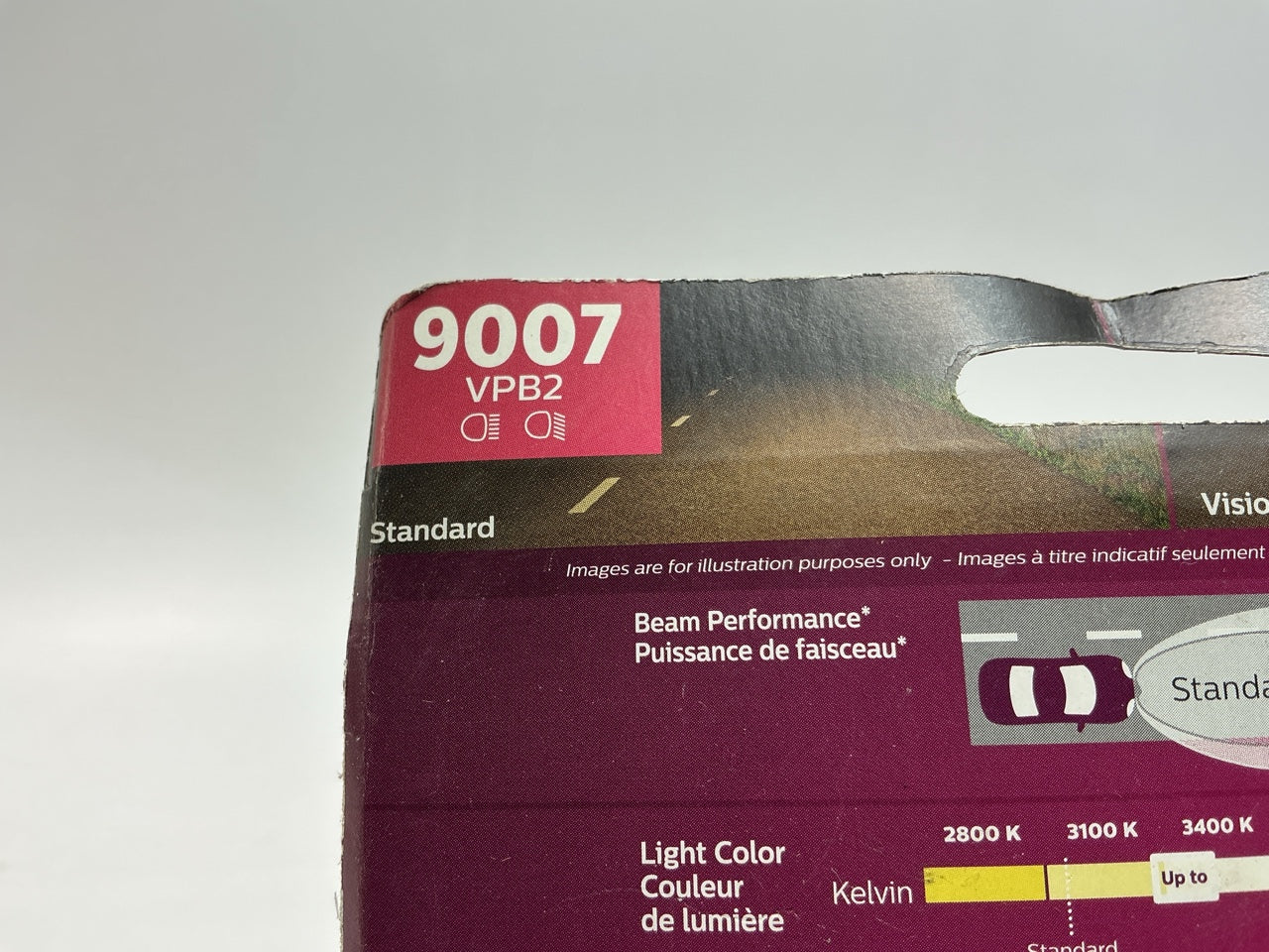 OPEN BOX Philips 9007VPB2 Visionplus Headlamp Headlight Light Bulb 9007 - 2 PACK