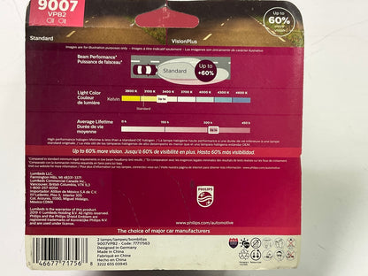 Philips 9007VPB2 Visionplus Headlamp Headlight Lamp Light Bulb 9007 - 2 PACK