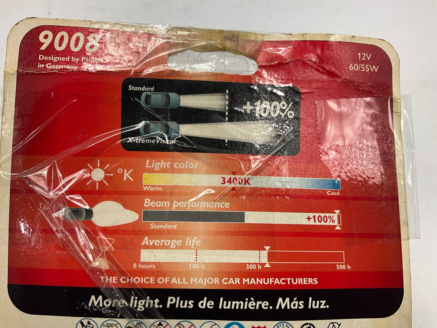 OPEN PACK Philips 9008XVB2 X-tremeVision Headlamp Headlight Lamp Light Bulb 9008