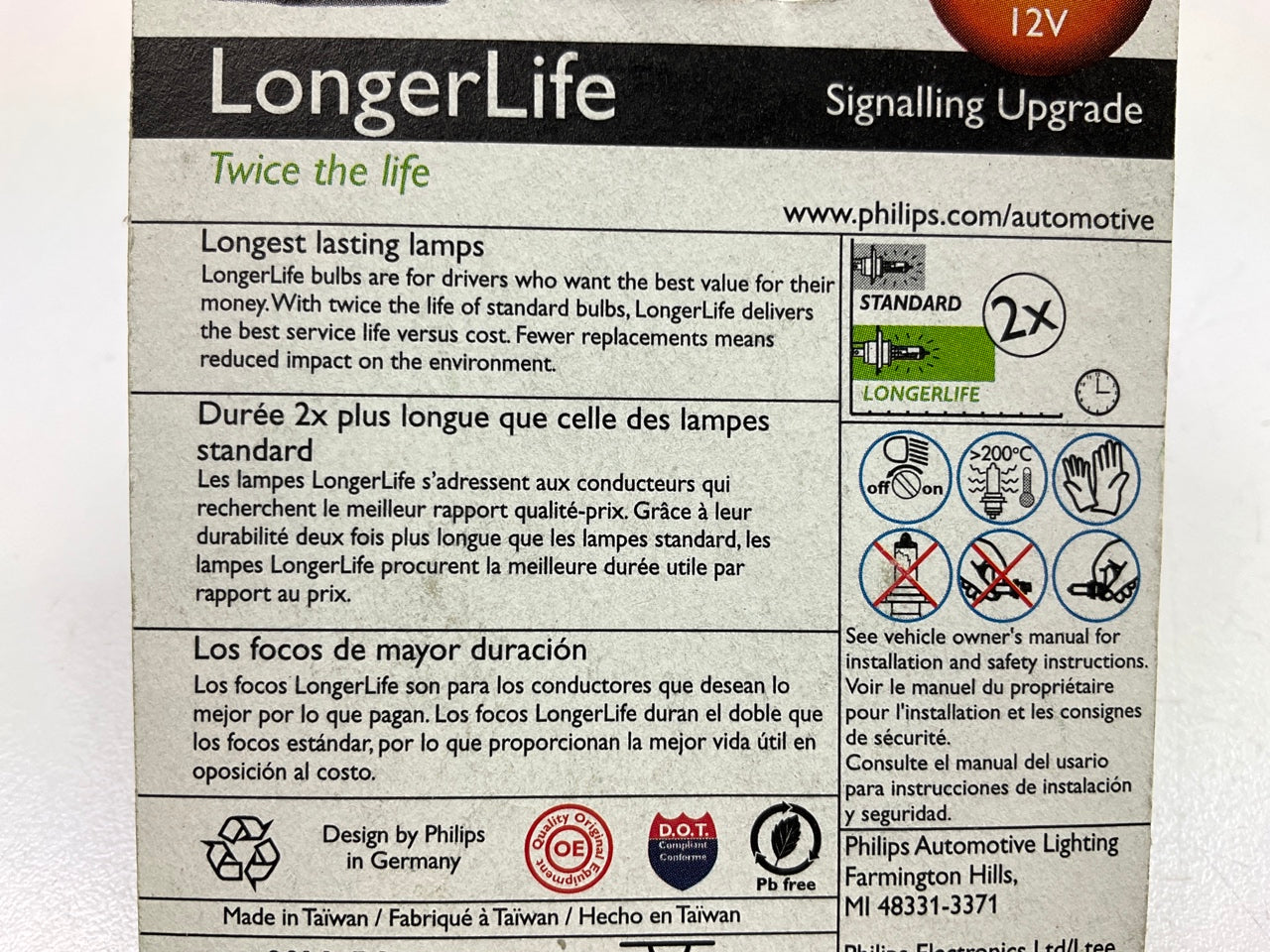 Philips 90LLB2 Longerlife Courtesy Lamp Light Bulb 90 - 2 PACK