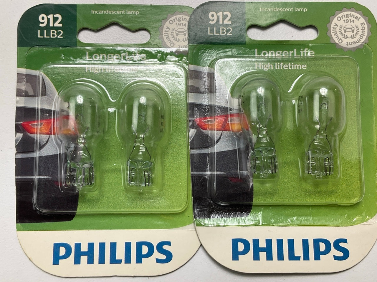 Philips 912LLB2 LongerLife Back Up Lamp Light Bulb 912 - 4 PACK